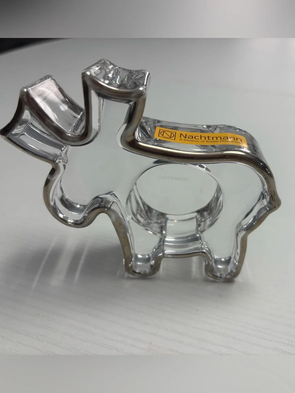 Nachtmann Clear Crystal Moose Tealight Holder